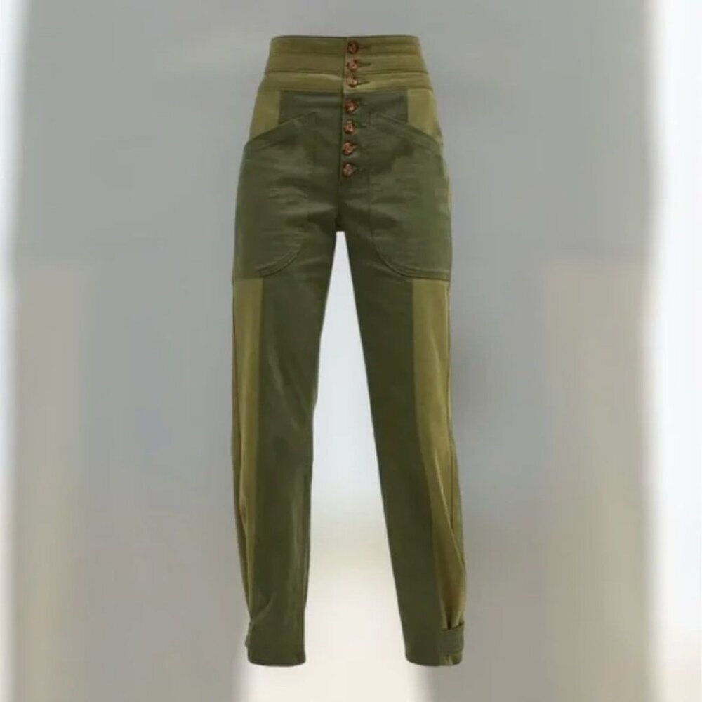 Veronica Beard Marley High-Rise Straight Two-Toned Convertible Leg Jeans Women's